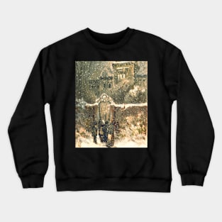 Christmas Card Depicting Winter Scenes Crewneck Sweatshirt